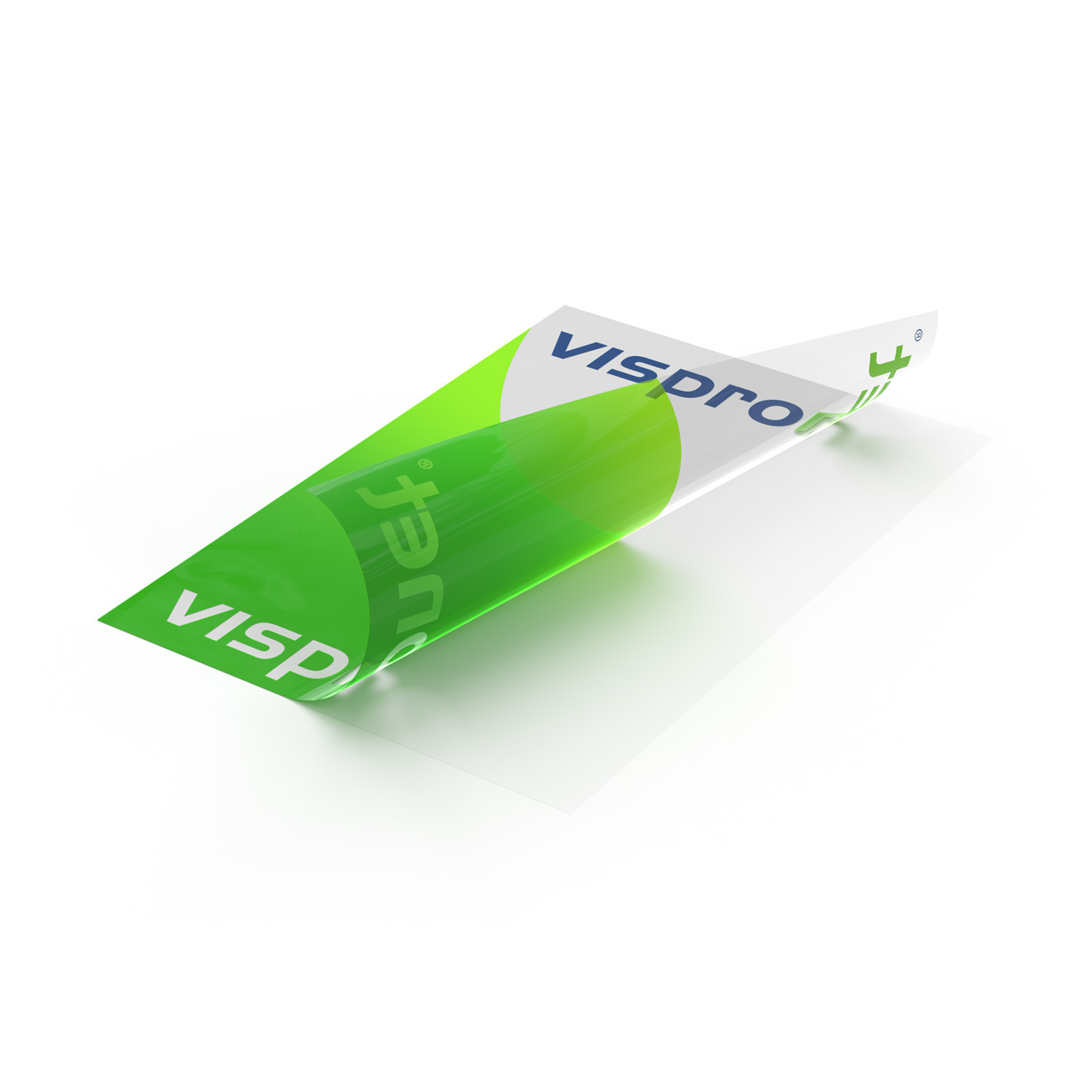 transparente Folie ohne Weißdruck: Motiv lichtdurchlässig, unbedruckte Flächen transparent