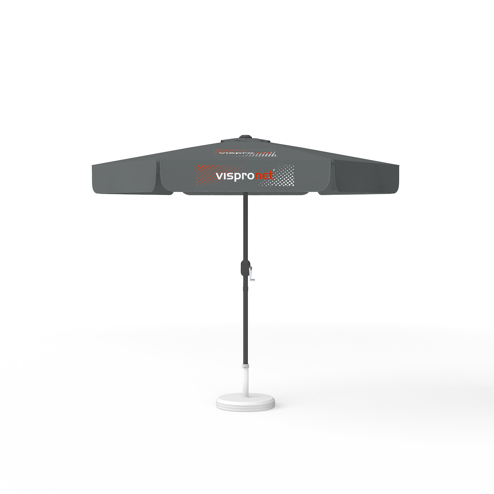 Sonnenschirm mit Logodruck, ø 250 cm, 3 Segmente bedruckt