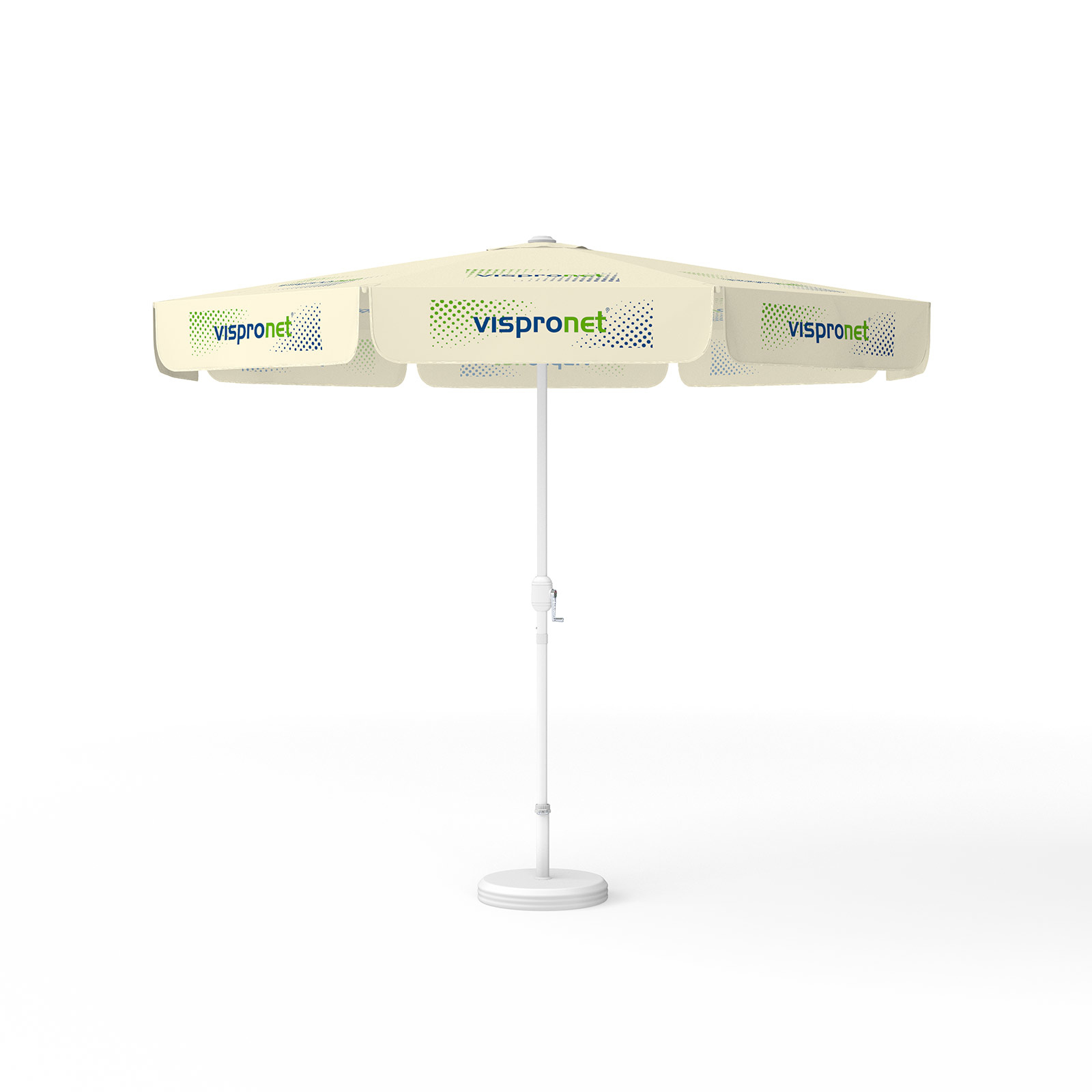 Sonnenschirm mit Logodruck, ø 300 cm, alle 8 Segmente mit 1 Motiv bedruckt