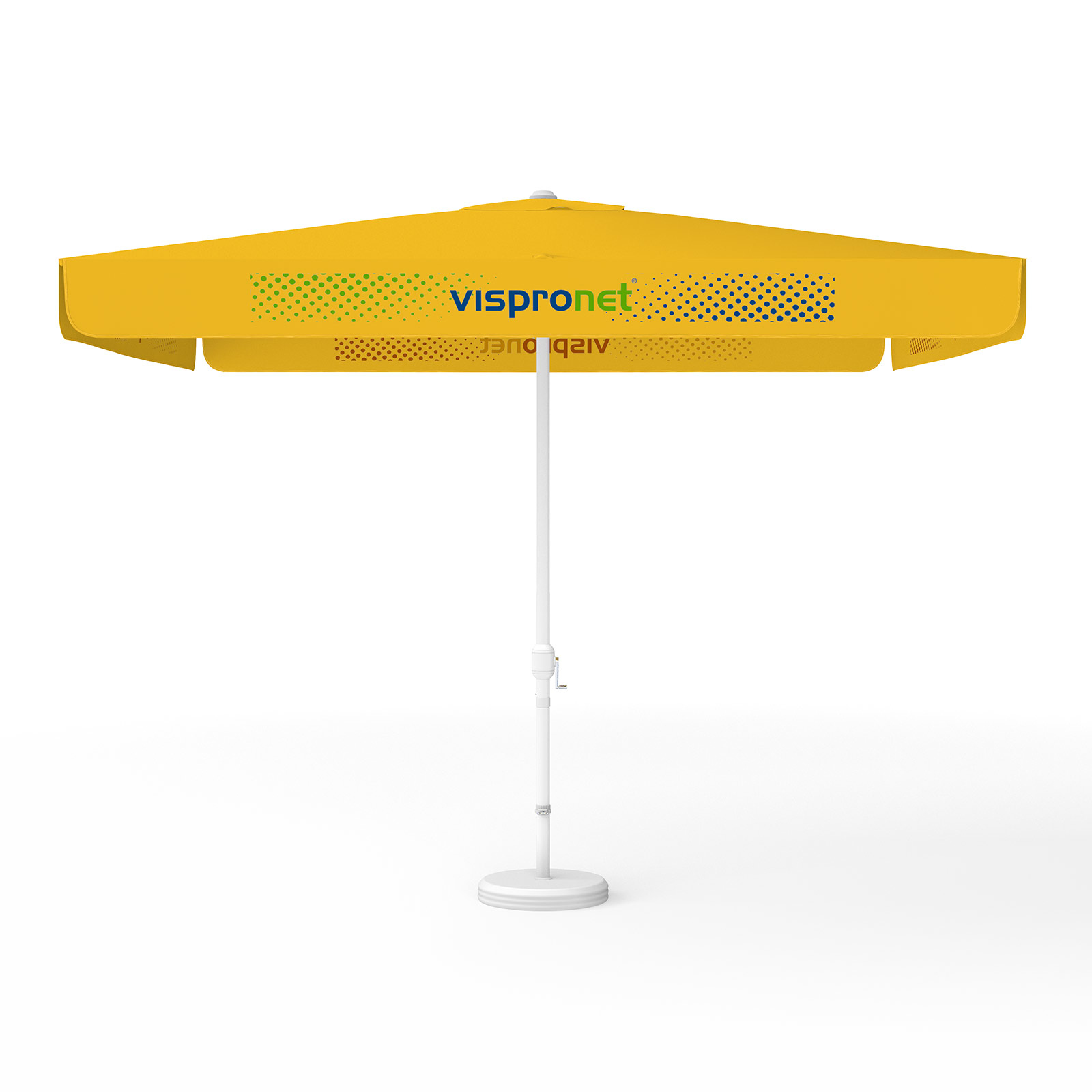 Sonnenschirm mit Logodruck, 300 x 300 cm, alle 4 Segmente mit 1 Motiv bedruckt