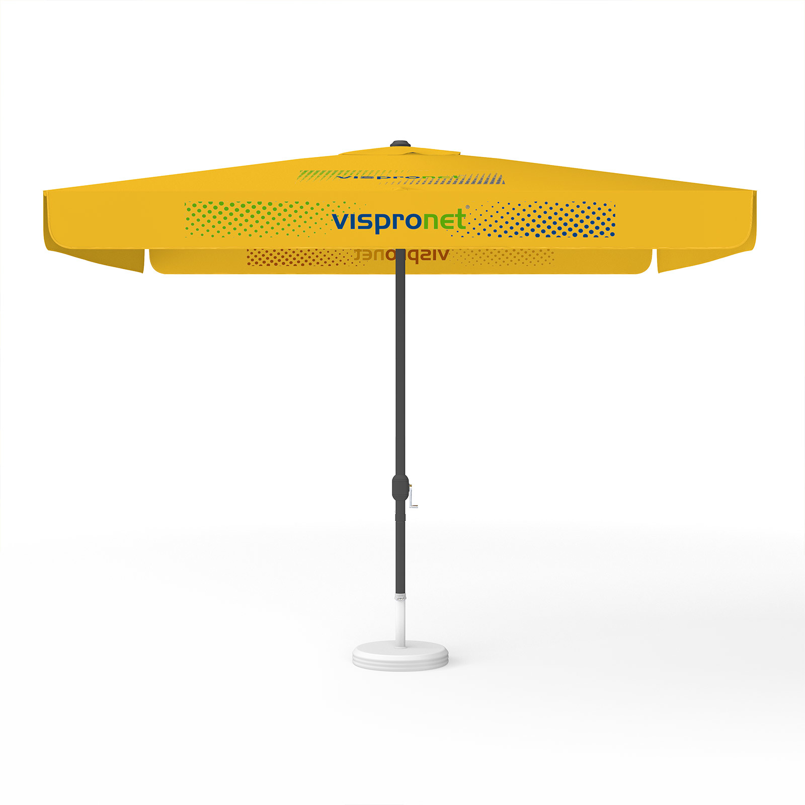 Sonnenschirm mit Logodruck, 300 x 300 cm, 2 Segmente bedruckt