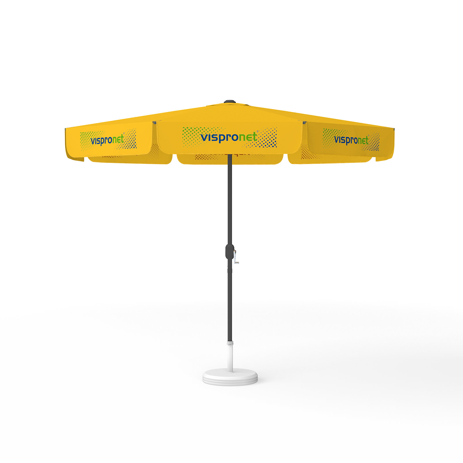 Sonnenschirm mit Logodruck, ø 300 cm, alle 8 Segmente mit 1 Motiv bedruckt