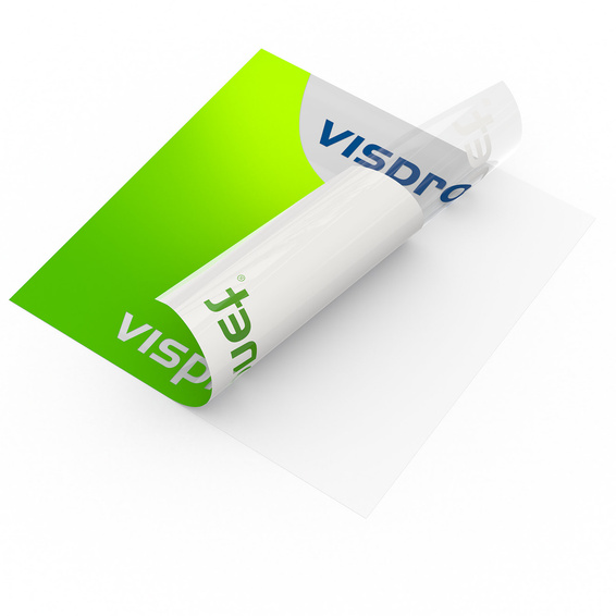 transpar. Folie o. Weißdruck: Motiv lichtdurchlässig, unbedruckte Flächen transpar.