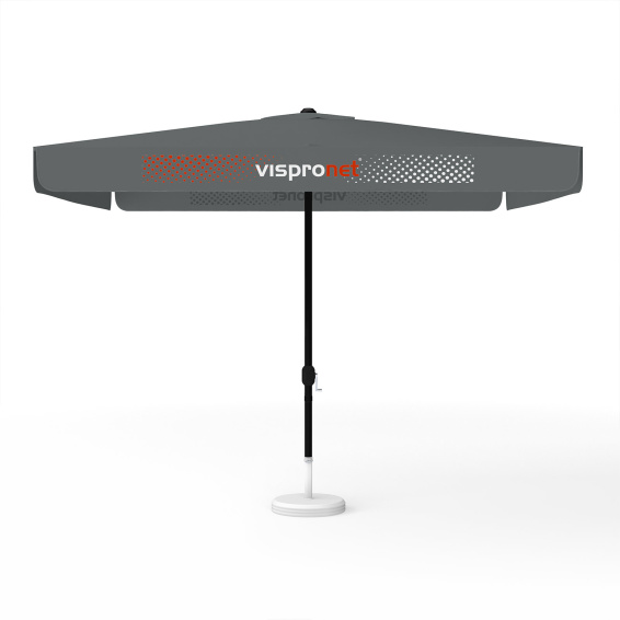 Sonnenschirm mit Logodruck, 300 x 300 cm, 2 Volants bedruckt