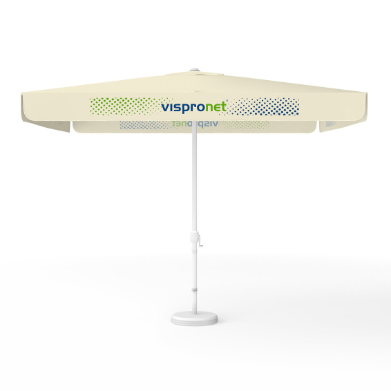 Sonnenschirm mit Logodruck, 300 x 300 cm, alle 4 Segmente mit 1 Motiv bedruckt