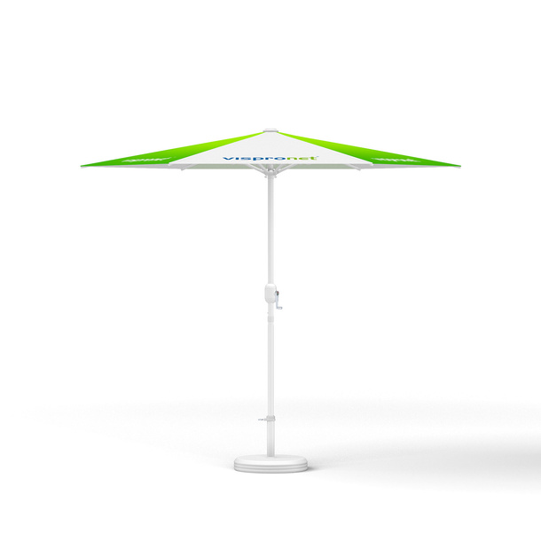 Kleinschirm mit Kurbel ø 250 cm, ohne Volant, Gestell weiß