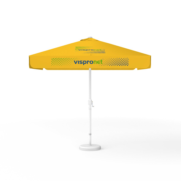 Sonnenschirm mit Logodruck, 250 x 250 cm, alle 4 Segmente mit 1 Motiv bedruckt