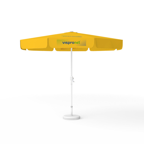 Sonnenschirm mit Logodruck, ø 300 cm, 4 Segmente mit 1 Motiv bedruckt