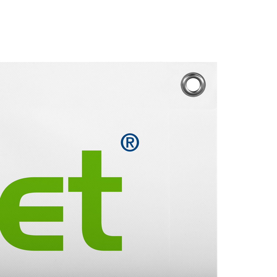 Ausführung: ringsum randverstärkt, Metallösen ø 10 mm, Abstand 50 cm