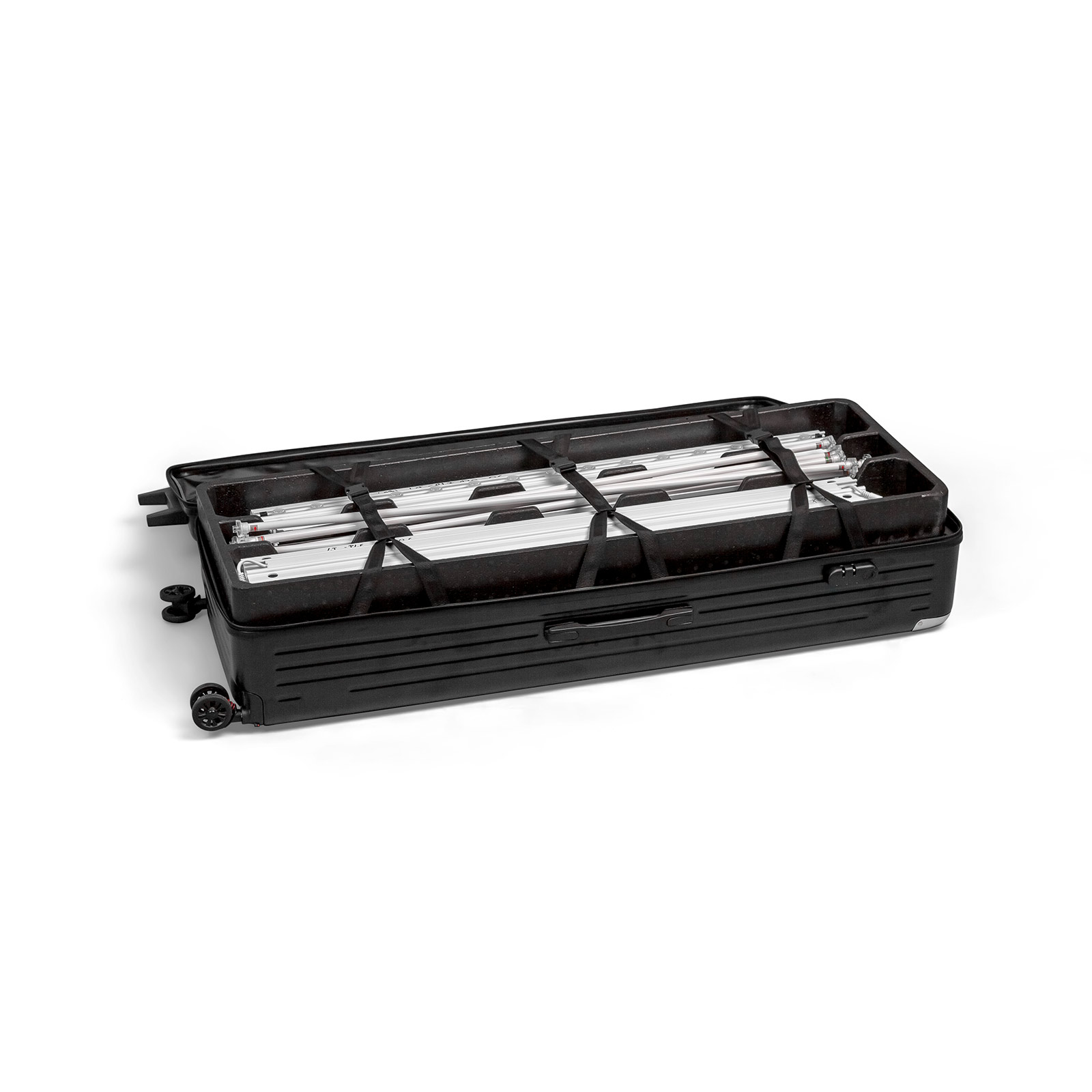 Flightcase Lightbox flex mit praktischen separaten Fächern