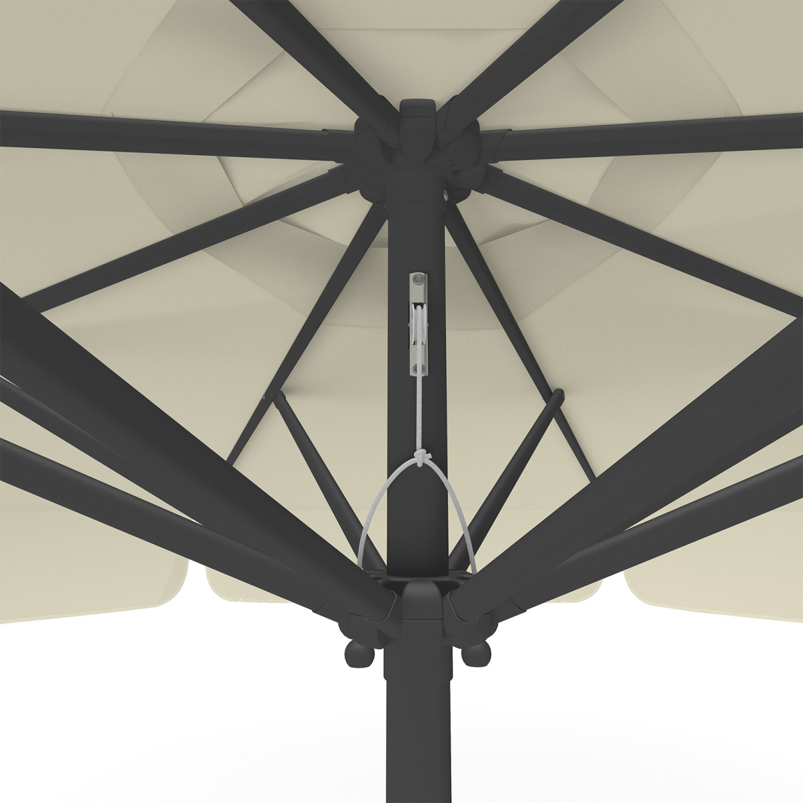 Sonnenschirm beige, ø 300 cm, Detail Seilzug