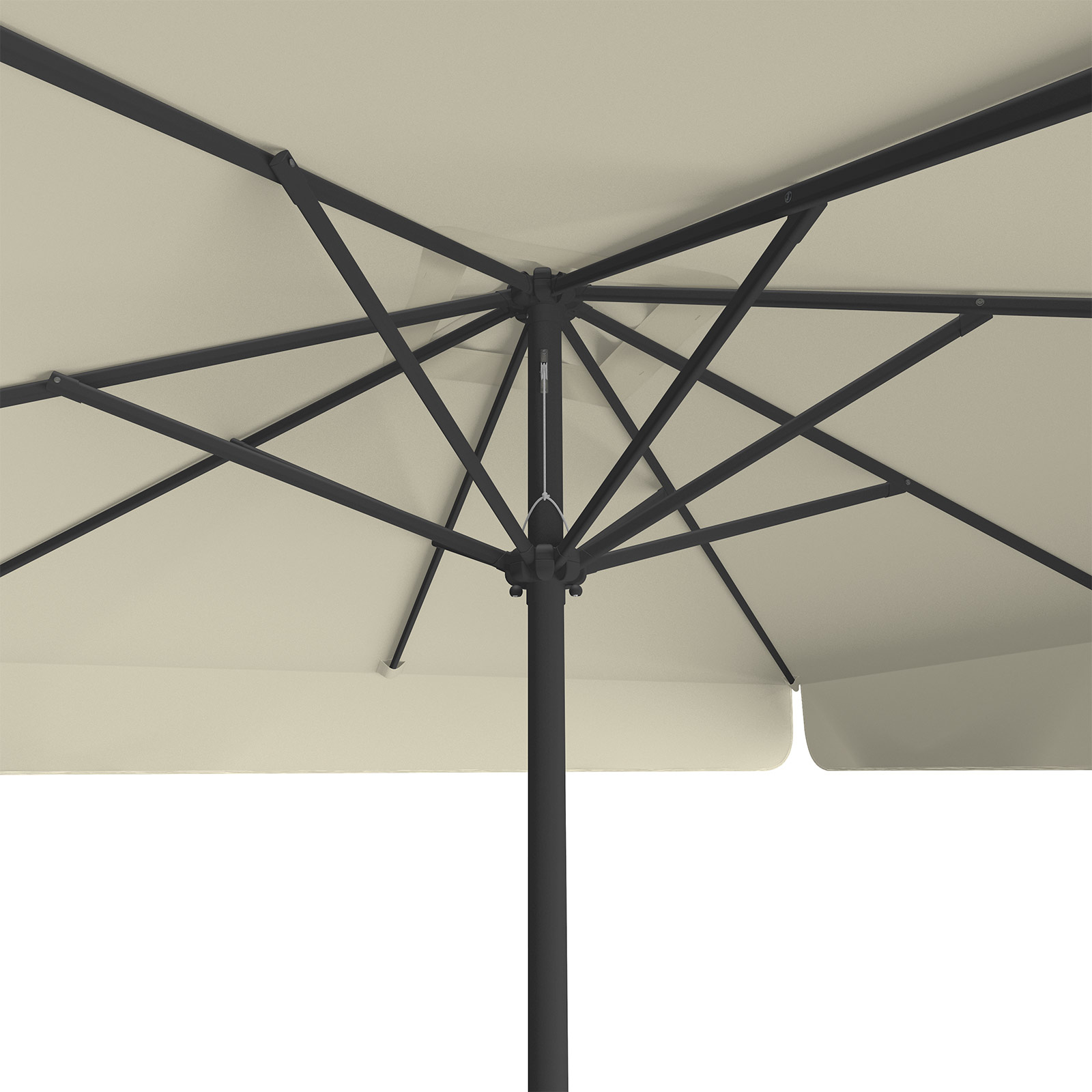 Sonnenschirm beige, 250 x 250 cm, Ansicht von unten