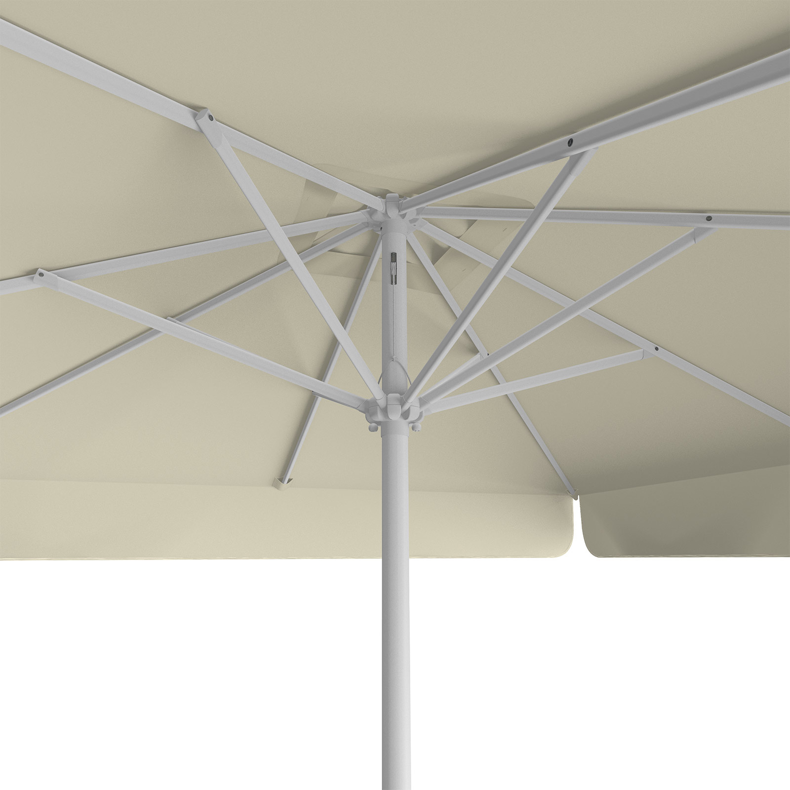 Sonnenschirm beige, 250 x 250 cm, Ansicht von unten