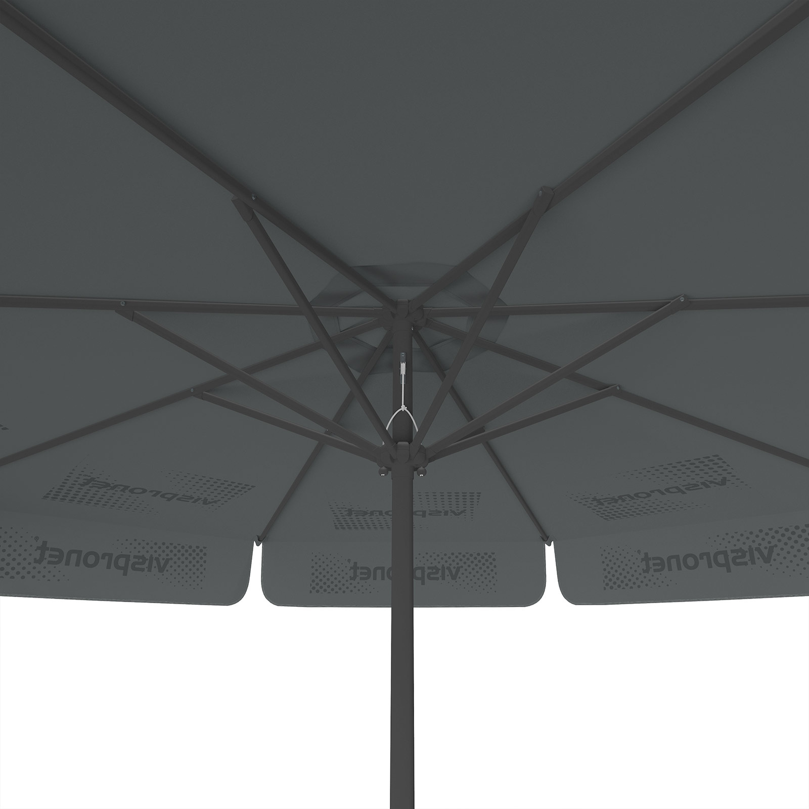Sonnenschirm mit Logodruck, ø 300 cm, Ansicht von unten