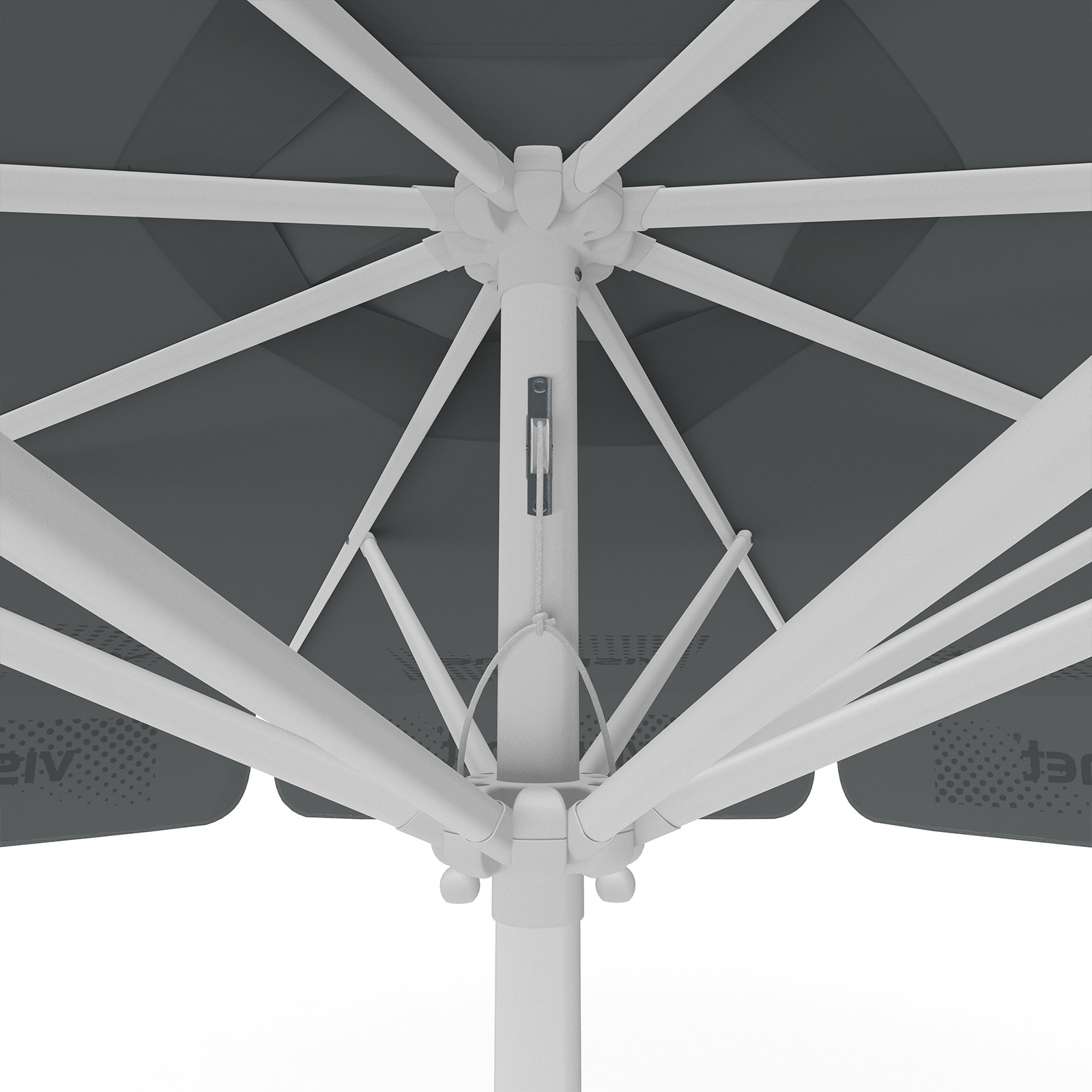 Sonnenschirm mit Logodruck, ø 300 cm, Detail Seilzug
