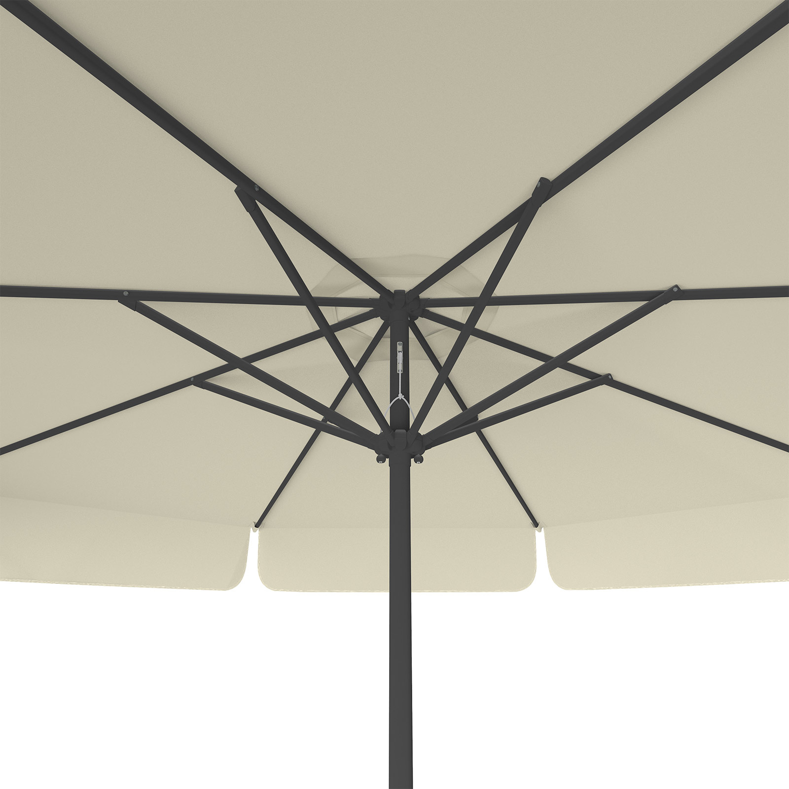 Sonnenschirm beige, ø 300 cm, Ansicht von unten