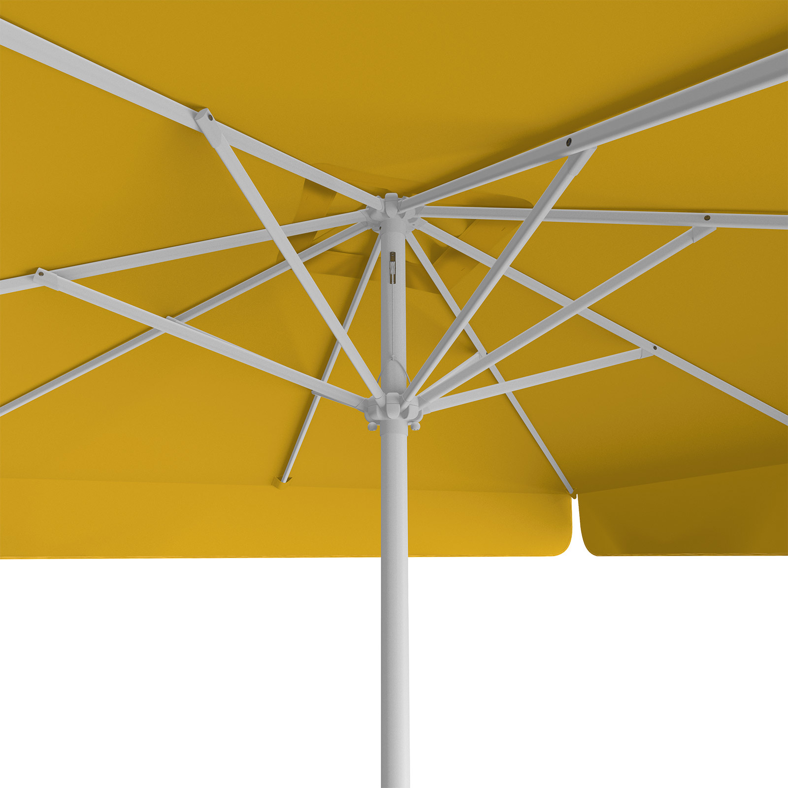 Sonnenschirm orange, 250 x 250 cm, Ansicht von unten