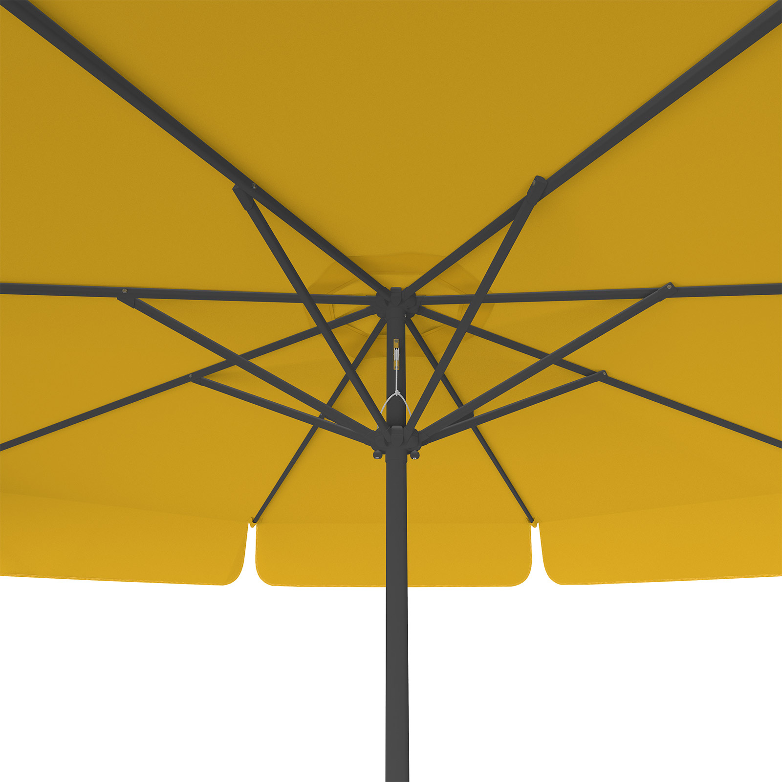 Sonnenschirm orange, ø 300 cm, Ansicht von unten