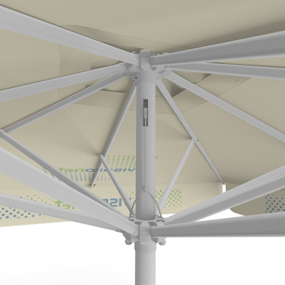 Sonnenschirm mit Logodruck, 250 x 250 cm, Detail Seilzug