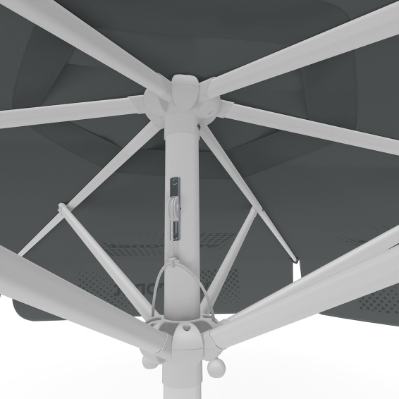 Sonnenschirm mit Logodruck, ø 250 cm, Detail Seilzug