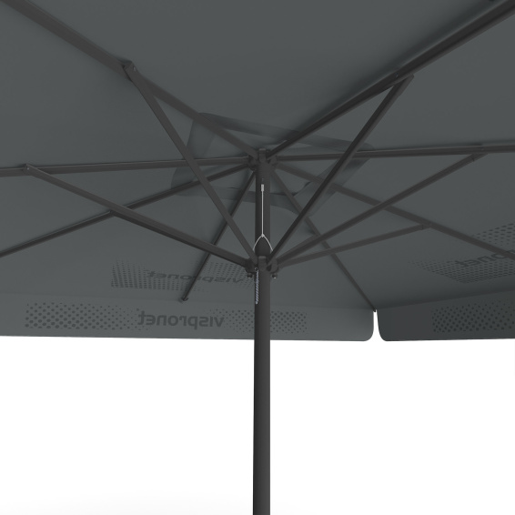 Sonnenschirm mit Logodruck, 300 x 300 cm, Ansicht von unten