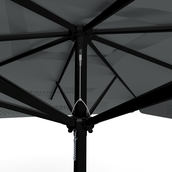 Sonnenschirm mit Logodruck, 300 x 300 cm, Detail Seilzug