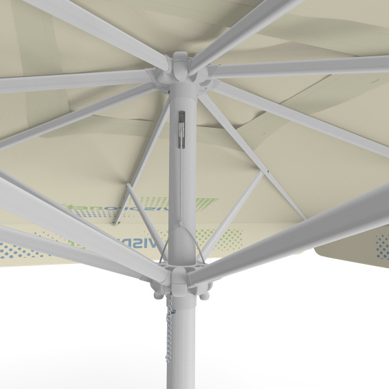 Sonnenschirm mit Logodruck, 300 x 300 cm, Detail Seilzug