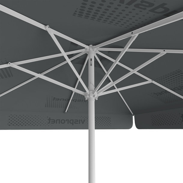 Sonnenschirm mit Logodruck, 250 x 250 cm, Ansicht von unten