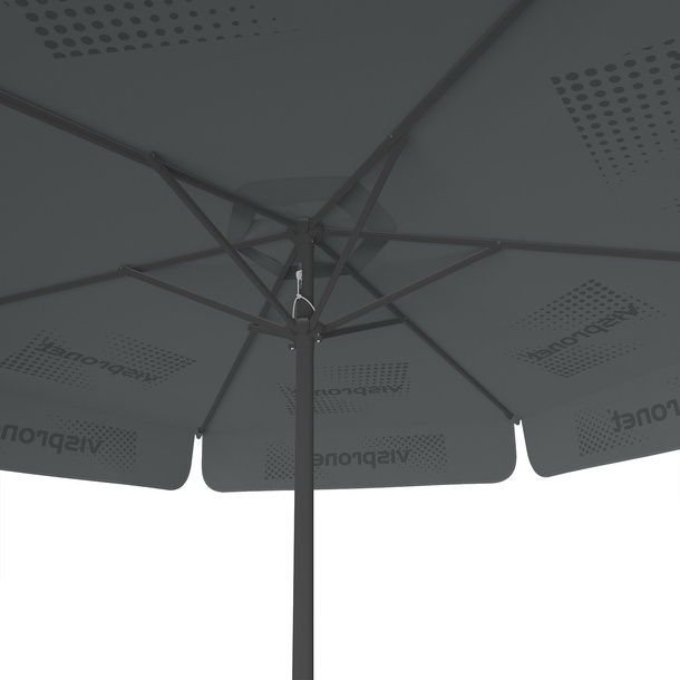 Sonnenschirm mit Logodruck, ø 250 cm, Ansicht von unten