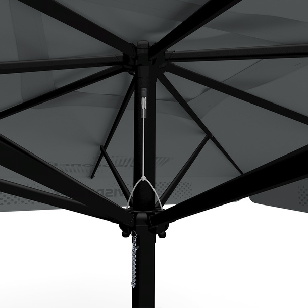 Sonnenschirm mit Logodruck, 300 x 300 cm, Detail Seilzug