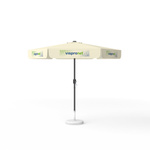 Sonnenschirm mit Logodruck, ø 250 cm, alle 6 Volants mit 1 Motiv bedruckt