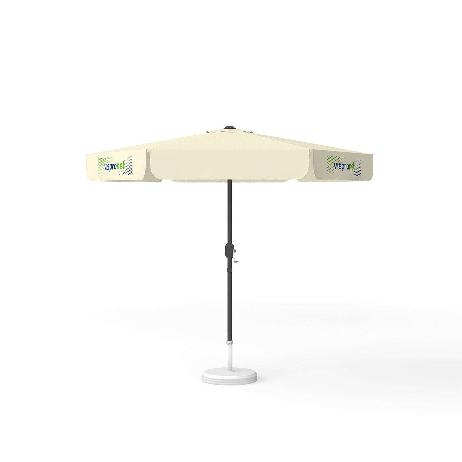 Sonnenschirm mit Logodruck, ø 250 cm, 3 Volants bedruckt