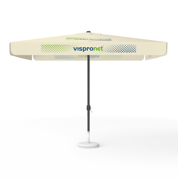 Sonnenschirm mit Logodruck, 300 x 300 cm, alle 4 Segmente mit 1 Motiv bedruckt