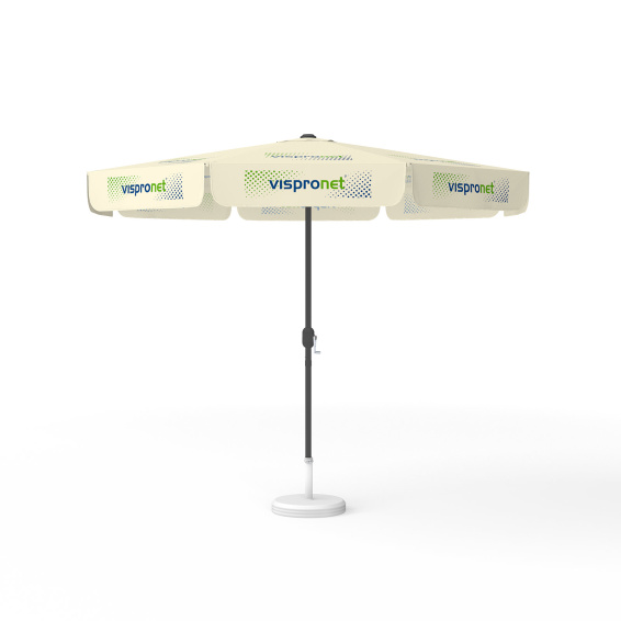 Sonnenschirm mit Logodruck, ø 300 cm, alle 8 Segmente mit 1 Motiv bedruckt