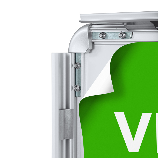 einfacher Motivwechsel durch Klapprahmenprofile