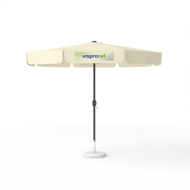 Sonnenschirm mit Logodruck, ø 300 cm, 2 Volants bedruckt