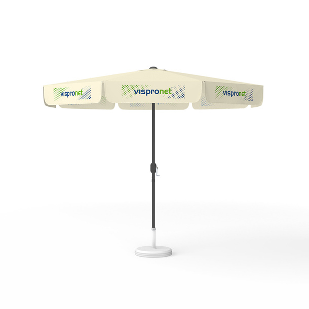 Sonnenschirm mit Logodruck, ø 300 cm, alle 8 Segmente mit 1 Motiv bedruckt