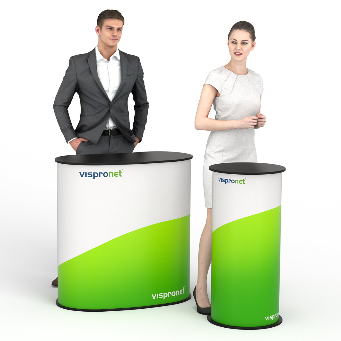 Messetheke Lamellen Counter in 2 Formen erhältlich