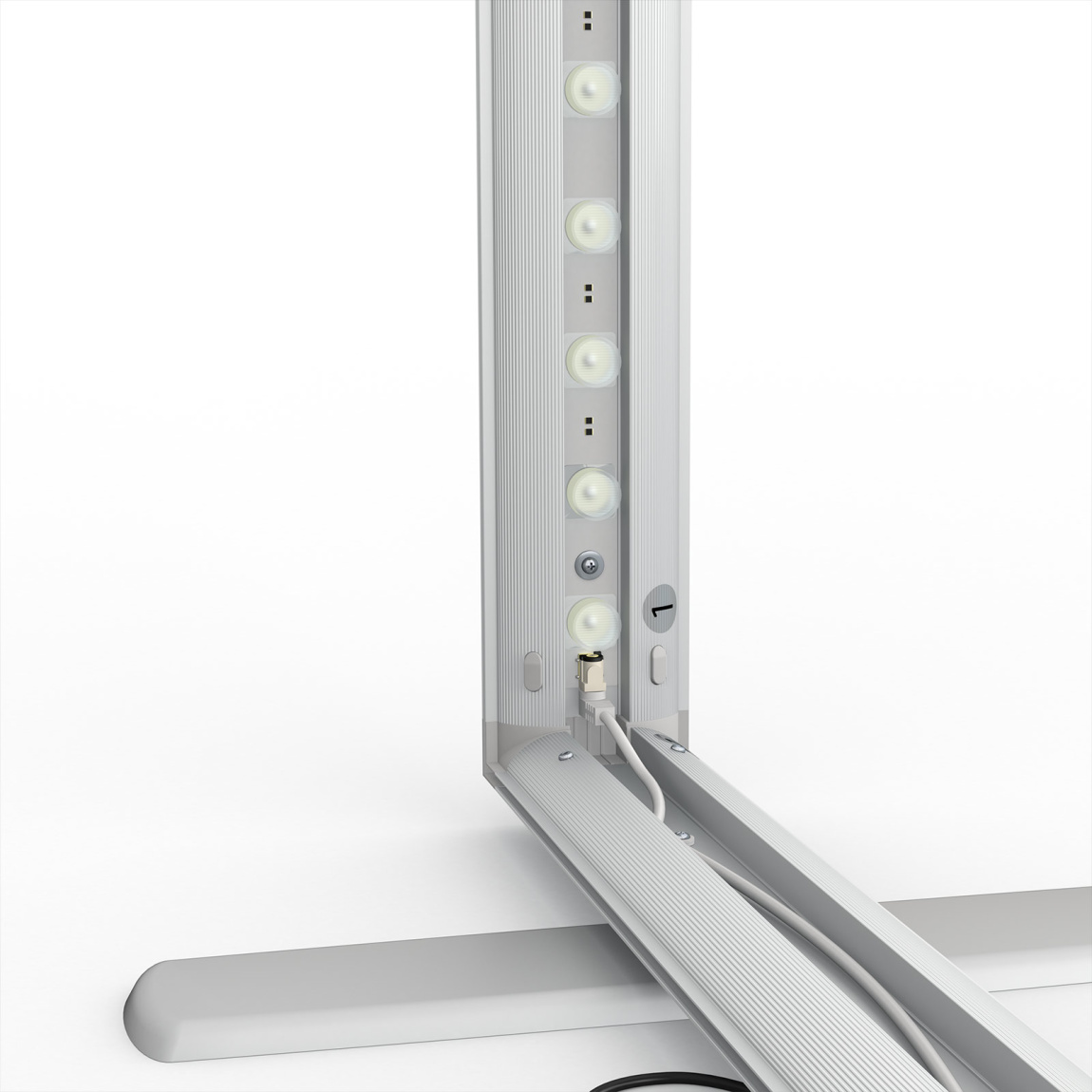 Messewand Lightbox click, Detail: Ecke