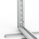 Messewand Lightbox click, Detail: Ecke