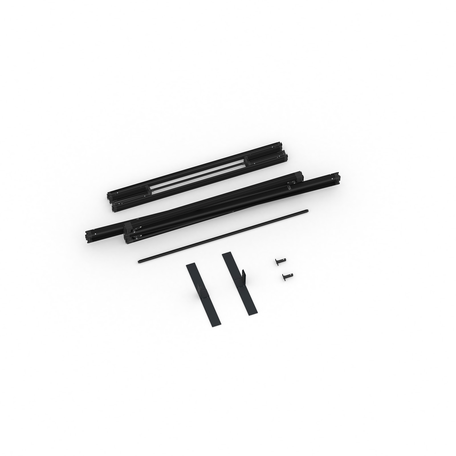 Lieferumfang Kederrahmen flex, Systembreite 100 cm, Systemhöhe 300 cm, schwarz