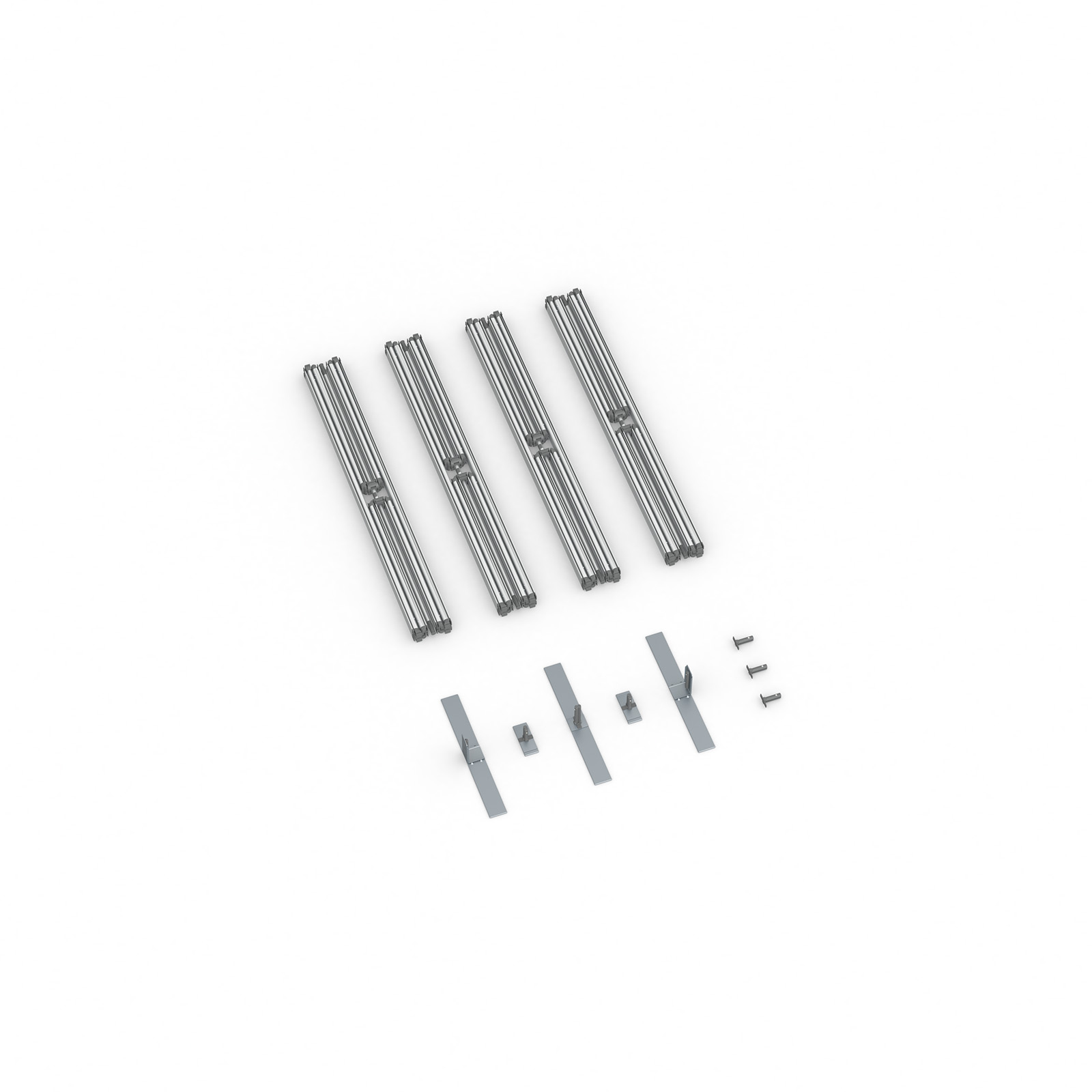 Lieferumfang Kederrahmen flex, Systembreite 400 cm, Systemhöhe 100 cm