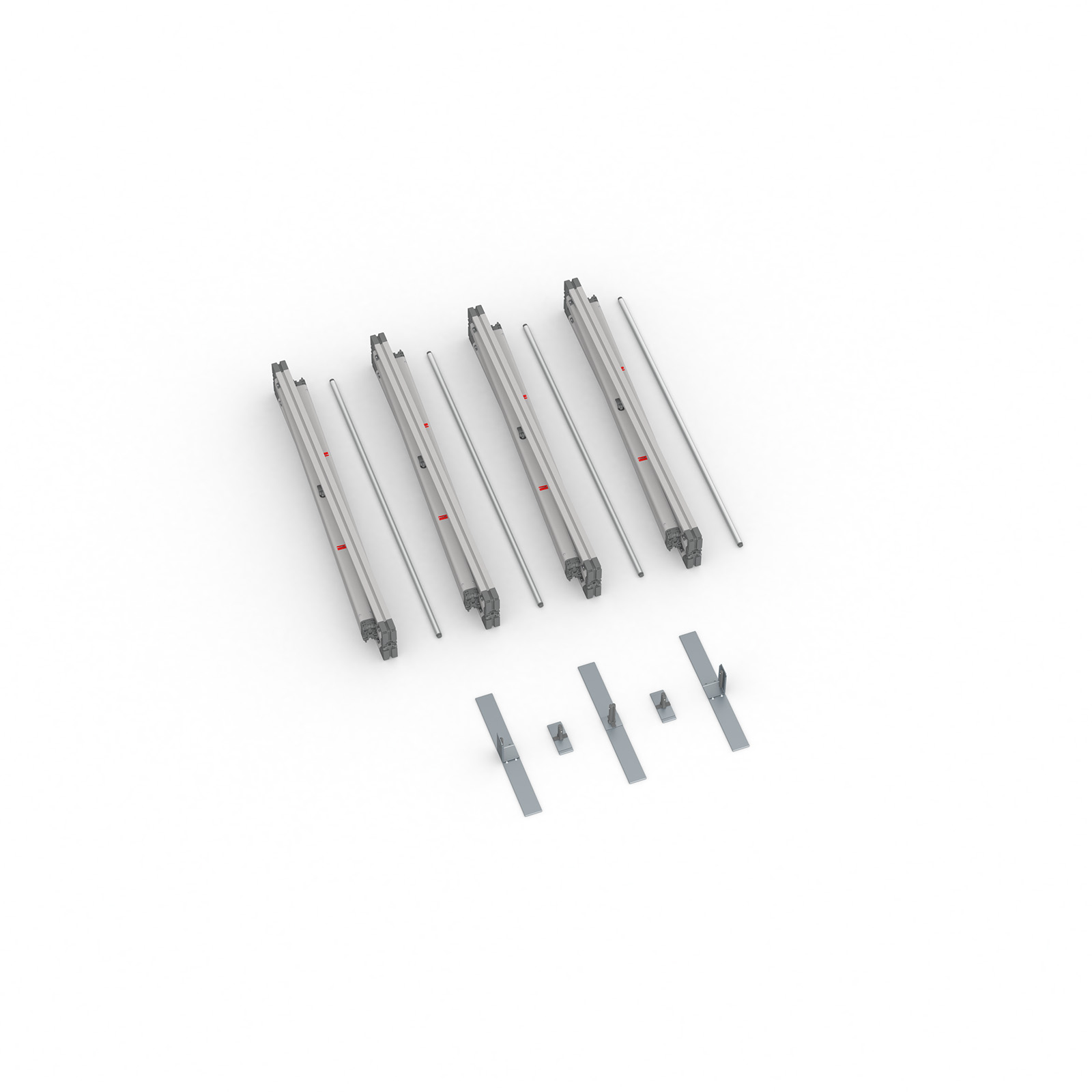 Lieferumfang Kederrahmen flex, Systembreite 400 cm, Systemhöhe 200 cm