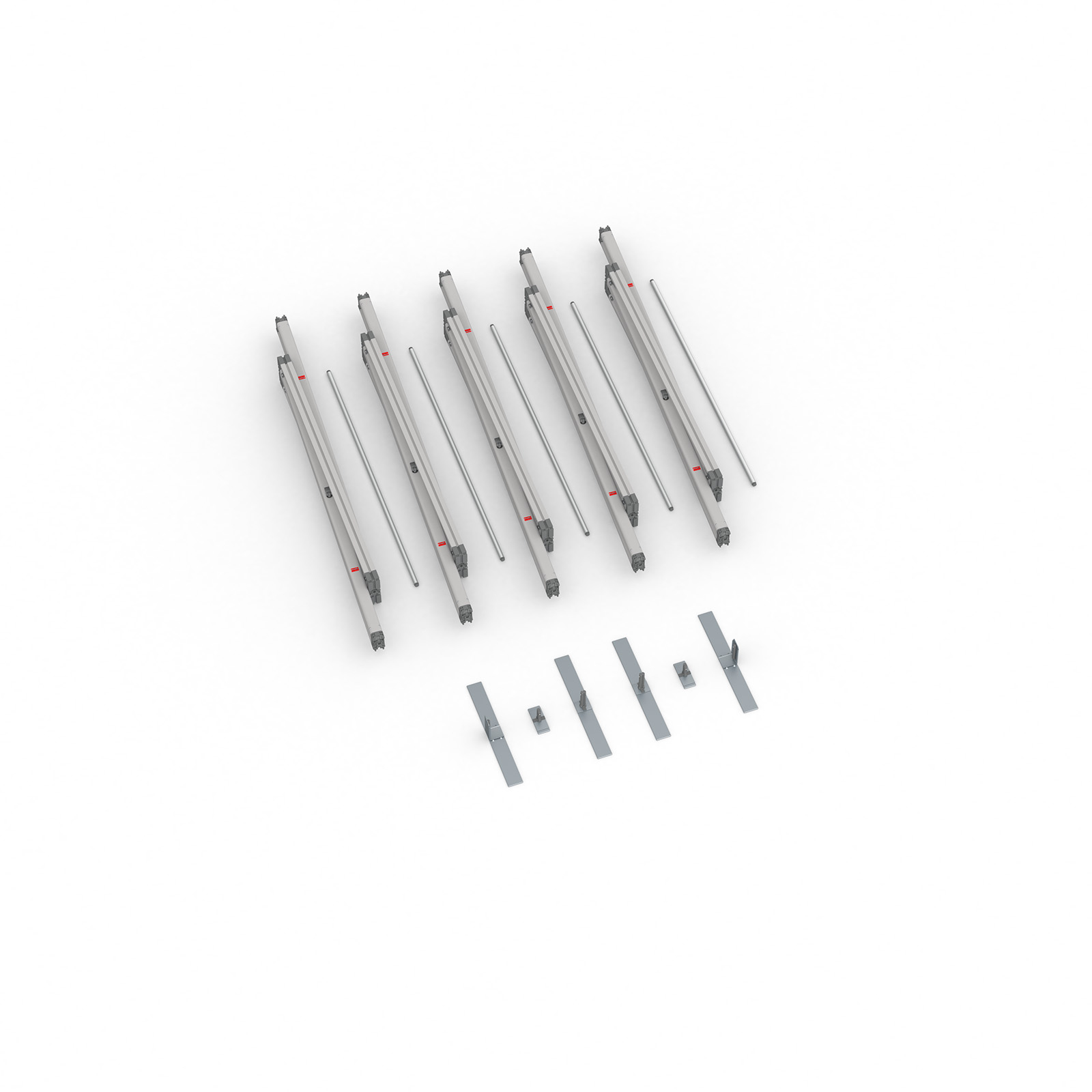 Lieferumfang Kederrahmen flex, Systembreite 500 cm, Systemhöhe 250 cm