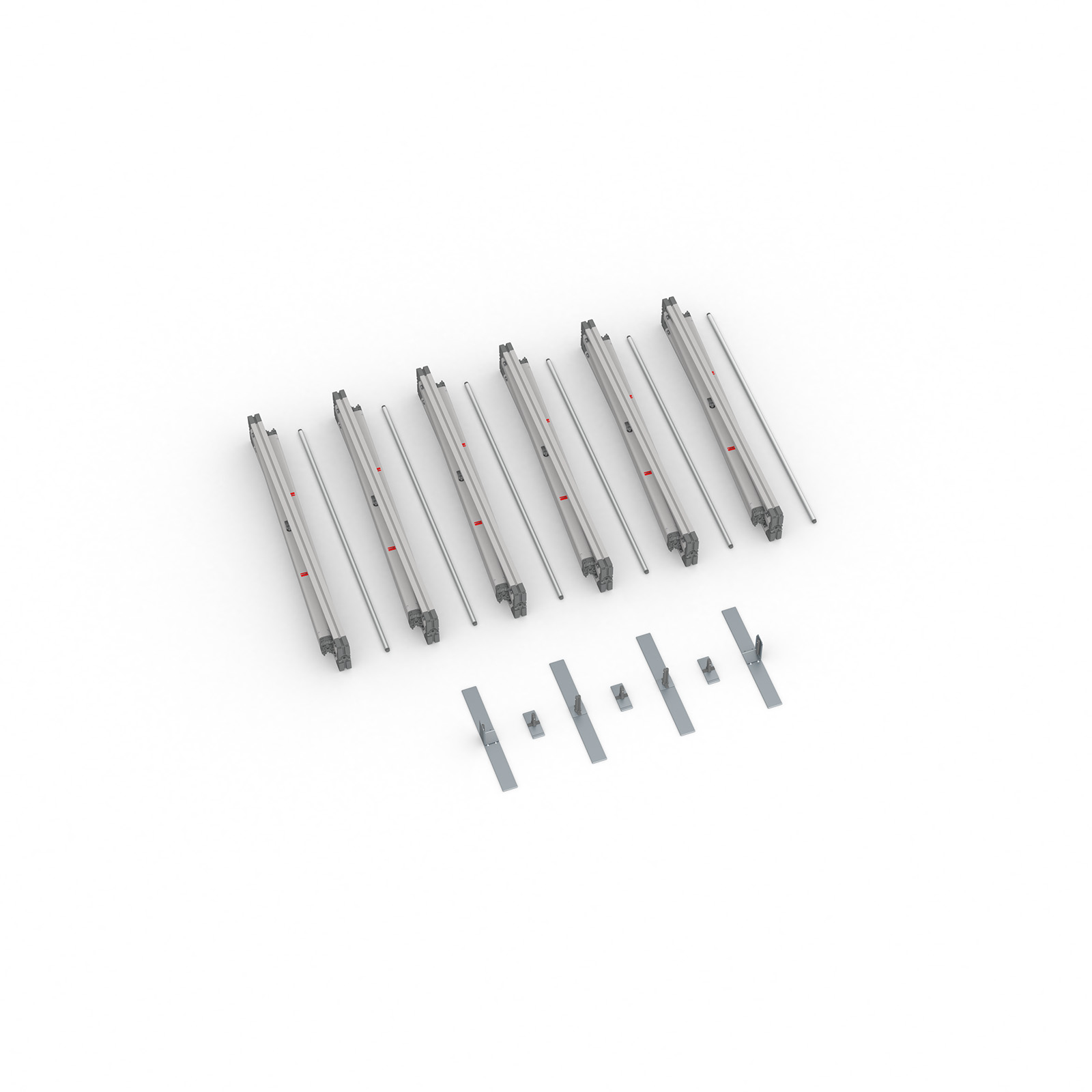 Lieferumfang Kederrahmen flex, Systembreite 600 cm, Systemhöhe 200 cm