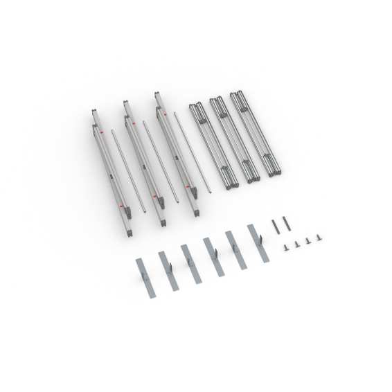 Lieferumfang Kederdisplay flex, Systembreite 300 cm, Systemhöhe 300 cm