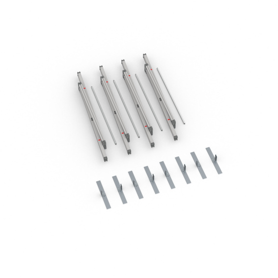 Lieferumfang Kederdisplay flex, Systembreite 400 cm, Systemhöhe 250 cm