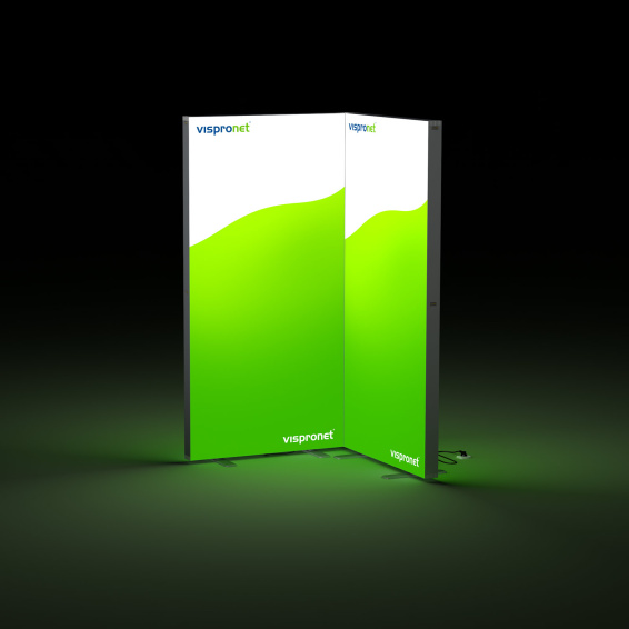 Messewand Lightbox click, Stellvariante Ecke