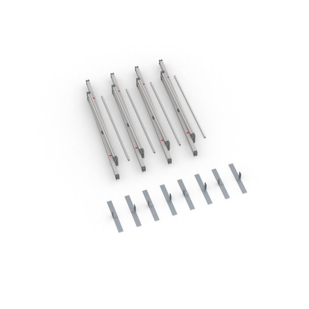 Lieferumfang Kederdisplay flex, Systembreite 400 cm, Systemhöhe 250 cm