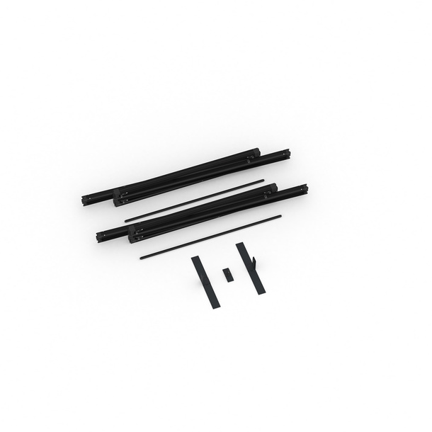 Lieferumfang Kederrahmen flex, Systembreite 200 cm, Systemhöhe 250 cm, schwarz